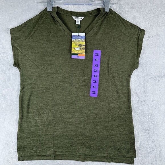 Orvis Knit Shirt Tunic T Shirt Top V Neck High Low Womens Green Size X Small - Picture 4 of 11